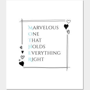 Marvelous One That Holds Everything Right - Best Mother Acrostic Posters and Art